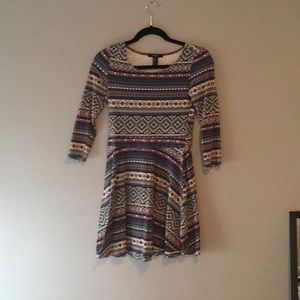 Patterned fit and flare dress